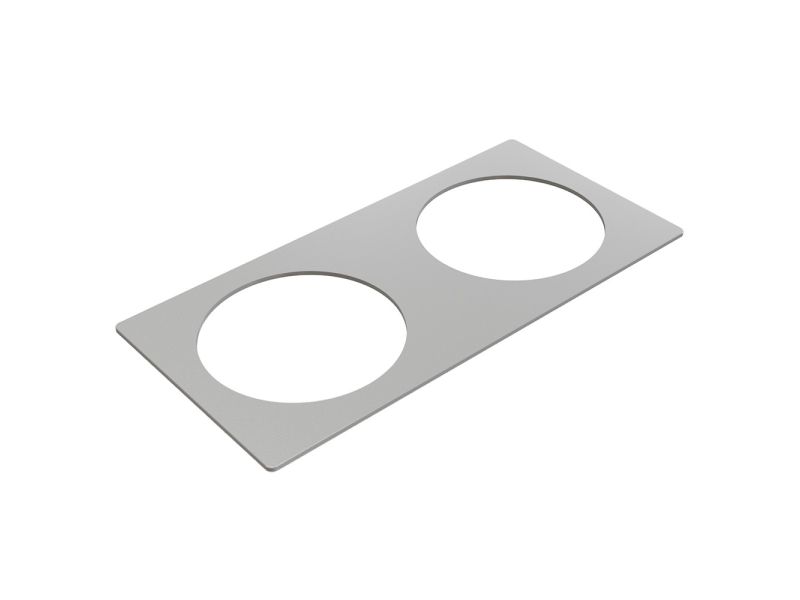 Power Dot - inbouw stopcontact -  2-voudig frame metaal - zilvergrijs