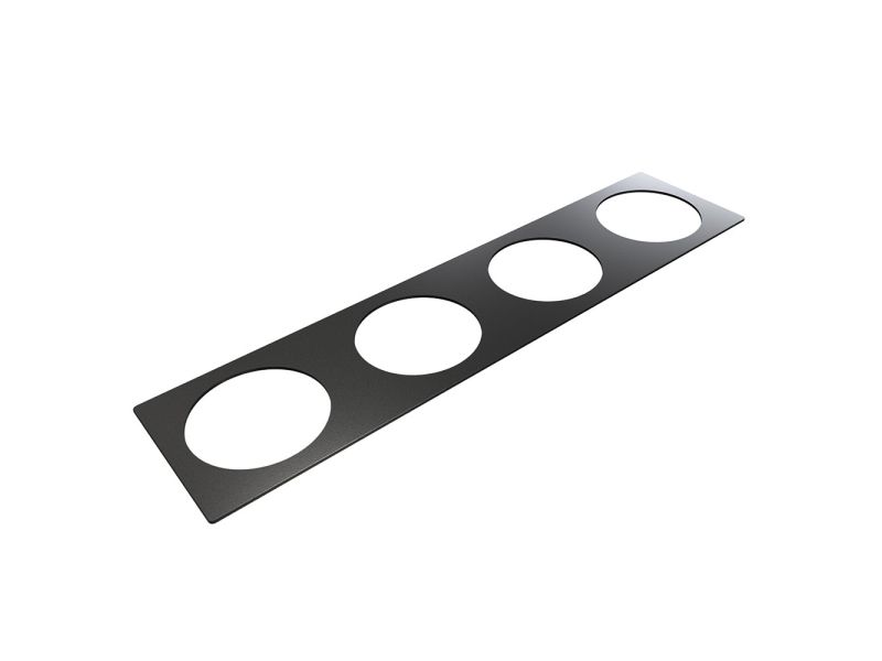 Power Dot - inbouw stopcontact -  4-voudig frame metaal - zwart