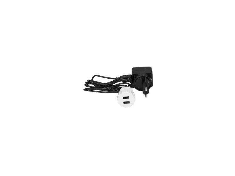 Power Dot micro rond - 2x USB chrgr - 1,5m USB-kabel met adapter - wit