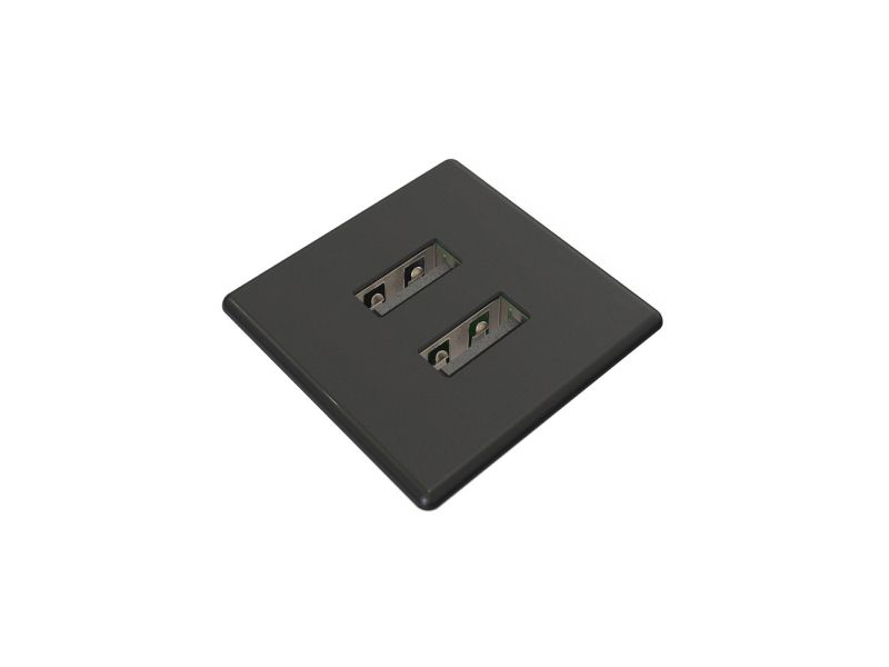 Power Dot micro vierkant - 2x USB chrgr - 1,5m USB-kabel met adapter - zwart