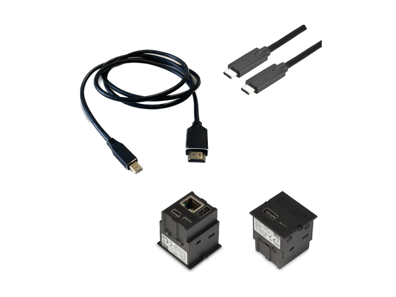 Inzetplaatje Mini Docking Station v.v. HDMI kabel + USB C