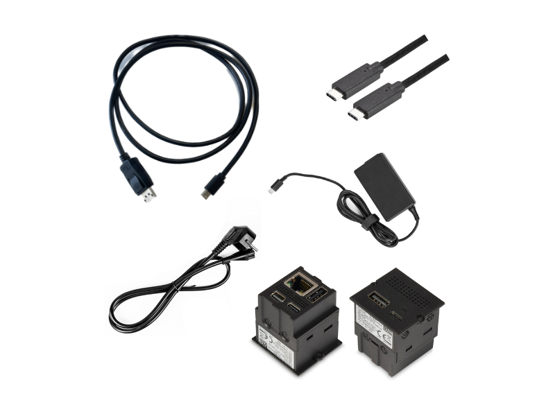 Inzetplaatje Mini Docking Station v.v. HDMI kabel + oplaadadapter RA stekker