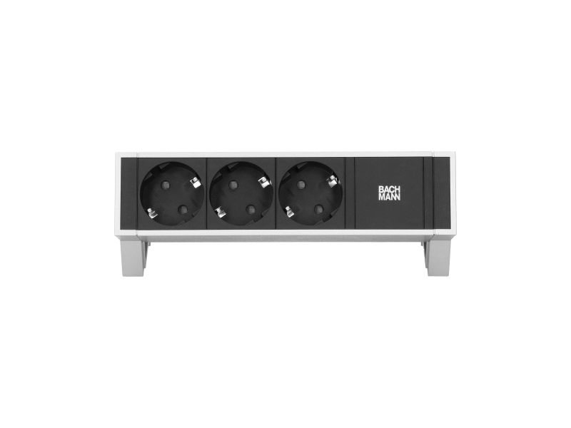 Desk 2 - 3x 230V RA - 0,2m GST o.g. - incl. klem - inox/zwart