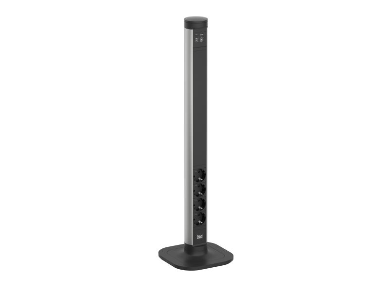 CYCLE Pole L Energiezuil (ex voet) - 4x 230V RA + 1x USB A/C chrgr - 2,5m RA